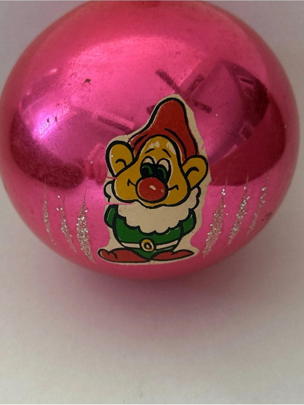 VINTAGE PINK DWARF CARTOON ORNAMENT RUSSIAN LARGE